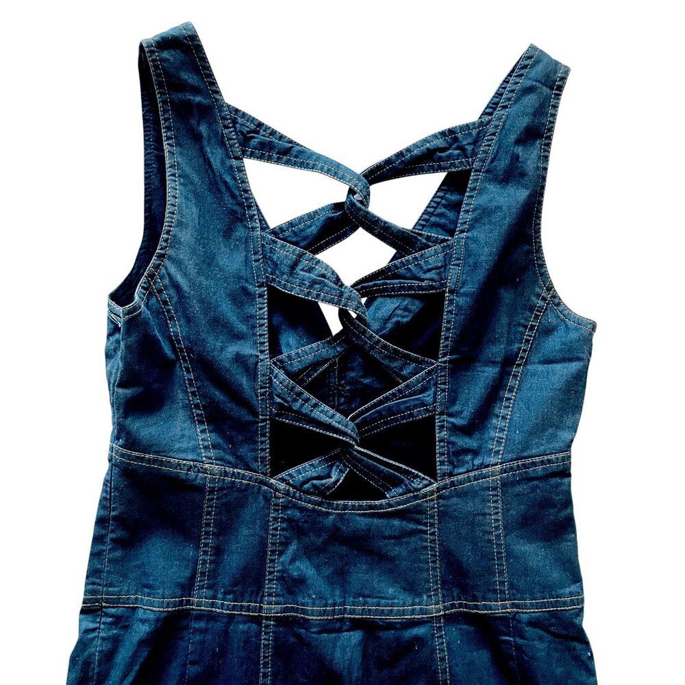 Nanette Lepore NWOT Rare Sexy Vintage Designer Denim Dress 90s 00s y2k Bodycon - Picture 10 of 11